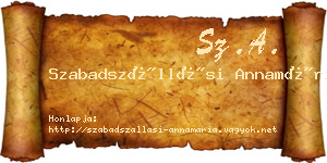 Szabadszállási Annamária névjegykártya